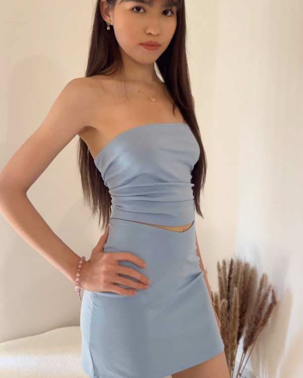 Szoknya crop top-pal - kék