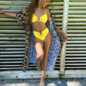 3-teiliges Brazilian- Bikini-Set mit Kimono