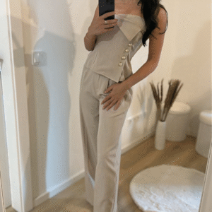 Elegante lange Hose-Beige