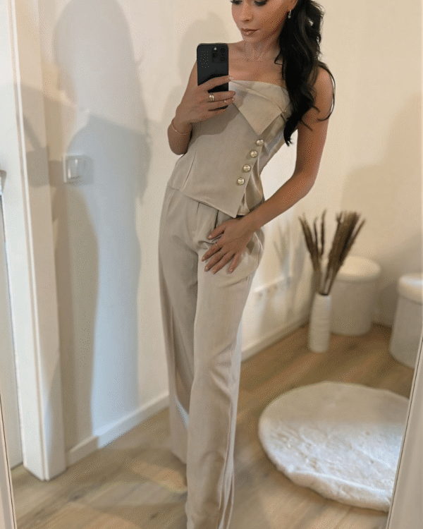 Elegante lange Hose-Beige