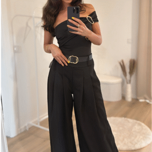 Elegante Hose im Oversize-Stil mit Gürtel