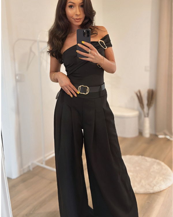 Elegante Hose im Oversize-Stil mit Gürtel